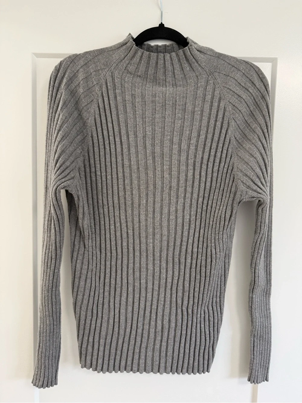Grey Ribbed Knit Sweater - Picture 1 of 2